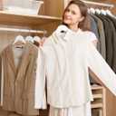 HOUSE DAY White Wooden Hangers 30 Pack, Solid Wood Hanger with Non Slip Pant Bar, Heavy Duty Wooden Coat Hanger for Closet, Smooth Finish Wood Clothes Hangers for Shirts, Suits Jackets, Dress