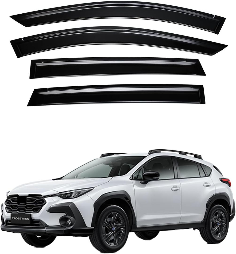 Extra Durable Window Visor Compatible with 2024 2025 Subaru Crosstrek Tape-On Rain Guard Side Window Vent Deflector,4-Pcs