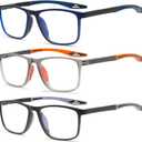 BIENCOOL 3 Pack Reading Glasses for Men Women Blue Light Blocking Readers Lightweight Frames with Spring Hinge
