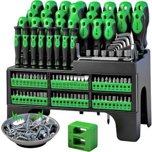 118-Piece Magnetic Screwdriver Set with Plastic Racking, Precision Screwdrivers, Magnetizer, Demagnetizer, Nut Drivers, Ratchet Handles, Allen Keys, Sockets & More - DIY Tools & Gift for Men