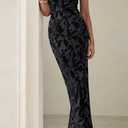 BTFBM Women Spring Dresses 2025 Elegant Wedding Guest Dresses Bodycon Tube Maxi Dress Split Floral Cocktail Dress (Black, XXL)