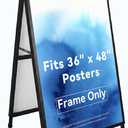 A Frame Sign 36x48, Heavy Duty Double-Sided Metal Sidewalk Sign, Frame Only