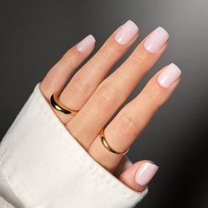 Glamnetic Press On Nails - Short Almond Fake Nails, Muted Mauve Purple Nails, Mauve Obsession | 15 Sizes - 30 Nail Kit with Glue 1C - Soft Girl
