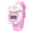 Potty Training Watch for Toddlers, Cute Apple-Shaped Design with 5 Timing Modes (30-180min), Music & Flash Reminders, Magnetic Charging, Compact Screen, Splash-Proof, Gifts for 3-7 Year Old Girls (Pink)