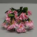2 Pcs Artificial Flowers for Outdoors Hibiscus Faux Impatiens Outdoor Planters Pink Artificial Tropical Flowers Realistic UV Resistant Silk Flowers for Outside Front Porch Spring Summer Decor