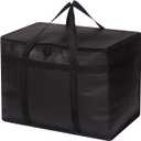 Insulated Reusable Grocery Bags with Sturdy Zipper Reinforced Bottom & Handles, Foldable Washable Heavy Duty Cooler Totes for Hot or Cold Food Delivery, Groceries, Travel, Shopping XL