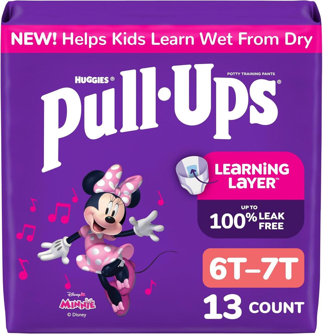 Pull-Ups Girls' Potty Training Pants, Size 6T-7T Training Underwear (55-75 lbs), 13 Count