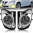 Fog Lights Compatible With 2006-2010 IS250/IS350 Front Bumper Lights Assembly with Halogen Bulbs Fog Lamps Replacement Driver and Passenger Side