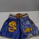 Muay Thai Shorts for Men Women Slim Cut MMA Boxing Shorts Training Kickboxing Clothing Martial Arts Trunks (Large, Dragon Blue)