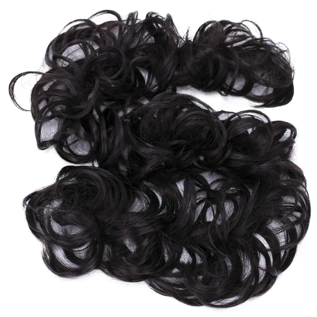 CAISHA Hairpiece Hair Wrap Heat-resistant Synthetic Fibres Curly Messy Updo Dark Brown HW21