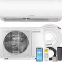 SereneLife 12,000 BTU Mini Split AC & Heating System, 115V Indoor & Outdoor Wall-Mounted Units with WiFi, Installation Kit Included for Home, Office & Bedroom, Up to 550 Sq. Ft. Coverage, Indoor Unit Only