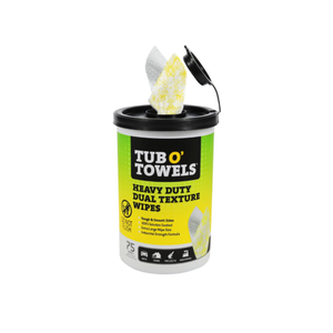 Tub O' Towels TW90 Heavy-Duty 10" x 12" Size Multi-Surface Cleaning Wipes, (10" x 12" wipes) Per Canister, Pack of 1, 75 Count Total