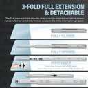 1 Pair Heavy Duty Drawer Slides 12 14 16 18 20 22 24 26 28 30 32 34 36 38 40 Inch 150 lb Load Capacity Side Mount Full Extension Ball Bearing Rail RunnerWithout Lock,40 inch