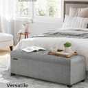 SONGMICS Storage Ottoman Bench, Foot Rest with Legs, 15.7 x 43.3 x 15.7 Inches, End of Bed Bench, Storage Chest, Load up to 660 lb, for Living Room, Bedroom, Entryway, Light Gray ULSF088G02