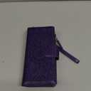 Harryshell 2 in 1 for iPhone 17 Pro Max Wallet Case Magnetic Compatible with Magsafe RFID Blocking Card Holder Detachable Phone Cover Zipper Purse Kickstand Wrist Strap for Men Women Floral Purple