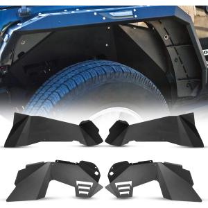 Wolfstorm Fender Inner Liners Front and Rear Wheel Liners compatible with 2007-2017 Jeep Wrangler JK 2-Doors & 4-Doors Black Powder Coated 4 PCS (Front and Rear)