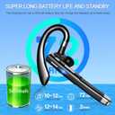 Hsility Bluetooth Headset for Work 500Hrs Standby Time with Charging Case 270 Degrees Rotatable Microphone with LED for Truck Driver Bussiness and Travel
