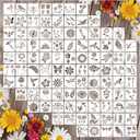 2 x 100Pcs Small Stencils for Rock Painting Reusable Small Flower Stencils for Crafts on Wood 2 Inch Nature Spring Flower Stencil Floral templates for Paint on Craft Fabric Card Walls Decor(Floral100)