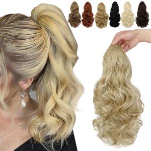 Ponytail Extension Drawstring Curly Wavy Ponytail Extensions Clip in Long Pony Tails Hair Cute