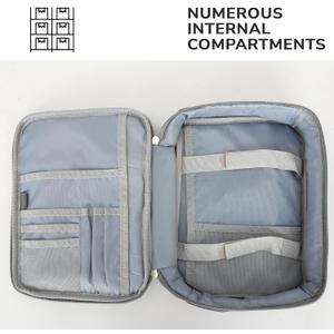 DEHITE Bible Case for Men  Bible Bag for Women  Grey Large Size  Fits Book 10.1 x 7.1 x 1.9 in  Pen Slots  Zippered Pocket  Shoulder Strap  Premium Fabric  Church Christian Gift