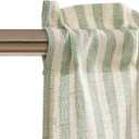 Vangao Christmas Kitchen Valance Linen Stripe Short Curtains Farmhouse Country Rustic Tickingstripe Light Filtering Rod Pocket Window Topper Treatments 16 Inch 1 Panel Green on Beige