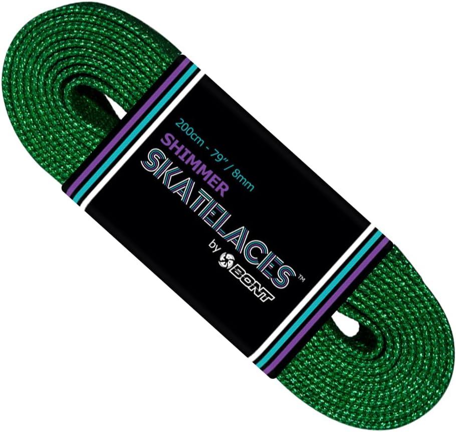 Bont Skates 8mm Shimmer Laces - 79" 96" 108" - Tinkerbell Green