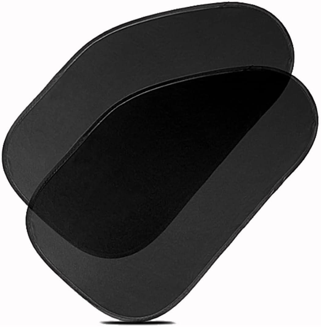Side Window Cling On Sun Shades- 2-Pack Mesh Car Pop-Up Non Suction Cups Needed Sun-Shield