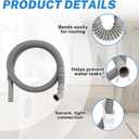 AEM73732901 Washer Drain Hose Replacement for LG Kenmore Fit for Elite Washing Machine Drain Hose Direct Fi Replaces MEJ62685201 AEM74053001 Compatible with Select Front Load Washers