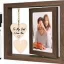Cool Gifts for Dad Ideas, Unique Dad Birthday Gift DIY Message Rotating Wooden Picture Frame for Dad's Christmas Thanksgiving Retirement Fathers Day Tabletop Decor, Meaningful Appreciation Present