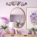 Wesiti Metal Flower Wall Decor Vintage Spring Metal Flower Wrought Iron Scroll Sculpture 15.7''x3.7'' Farmhouse Leaf Wall Decor with Nails for Spring Living Room Bedroom Indoor Outdoor (Purple), 16.7"L x 5.5"W
