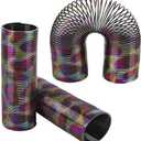 The Dreidel Company Coil Spring, Super Long Rainbow Metallic, Goody Bag Fillers, Party Favor for Kids, 6" (4-Pack)