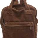 Makukke Small Corduroy Backpack Purse for Women - Vintage Mini Fashion Casual Aesthetic Backpack, Brown