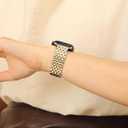 Seven-link Watch Band for Apple Watch Series 11, 10, 9, 8, 7, 6, 5, 4, 3, 2, 1 and SE 3/2/1 for Women, Dressy Stainless Steel Metal Band for Apple Watch 40mm 41mm 42mm 38mm 44mm 45mm 46mm for iWatch