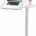 Ywin Medical Adjustable Tilt Overbed Bedside Table with Wheels, Swivel Portable Tray Table(27.6" W x 15.8" D), Small Standing Desk for Bedroom, Hospital, Couch, Office Use,White