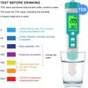 Aquarium Salt Tester -Pool Salt Tester, Versatile 5 in1 Salinity, PH, TDS, EC, and Temperature Meter, Digital Salinity Tester for Saltwater Aquarium, Accurate Salinity Meter, Green