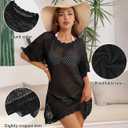 Women Swimsuit Coverup Crochet Bathing Suit Beach Cover Ups Summer Knit Bikini Beachwear Pullover 2025 Swimwear Dress (L)