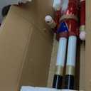 4ft Nutcracker Christmas Decor Large Red Wooden King Nutcracker Figure Ornaments for Outdoor Decorations (1PCS)