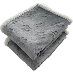 Qeils 1 Pack 2 Dog Blankets for Small Dogs - 2 pcs Waterproof Dog Blanket Washable - Soft Sherpa Fleece Puppy Blanket for Kitten Doggy, Warm Cat Blankets for Indoor Cats, 25"X30", Grey