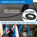 BIDZ 8 Gallons, Powerful 6 Peak HP Motor, 65'' Water Lift Suction Power, Heavy-Duty Stainless Steel Semi- Commercial Shop Vacuum System