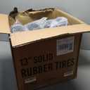 TICONN 4.00-6 Tire and Wheel Flat Free, 4 Pack 13" Solid Tires with 5/8" Axle Bore Hole and Double Sealed Bearings, Perfect for Wheelbarrow, Garden Cart, Wagon, Dolly (Black, 4PK)