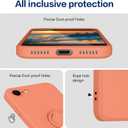 for Samsung Galaxy S21 FE 5G Case with Ring,Slim Soft Liquid Silicone Phone Case,Built in 360Rotatable Ring Holder,Shockproof Protection Phone Case 6.4inch Orange JUS04-12