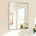 TETOTE Brushed Nickel Bathroom Mirror 24" x 30" Rectangle Beveled Frame Bathroom Vanity Mirror for Over Sink Brushed Nickel, Tempered Glass, Stronger Frame, Modern Farmhouse Bedroom, Entryway