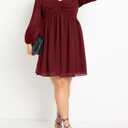 SCOMCHIC Women's Plus Size Puff Long Sleeve Dresses Sweetheart Neckline A Line Short Wedding Guest Cocktail Dress (XL)