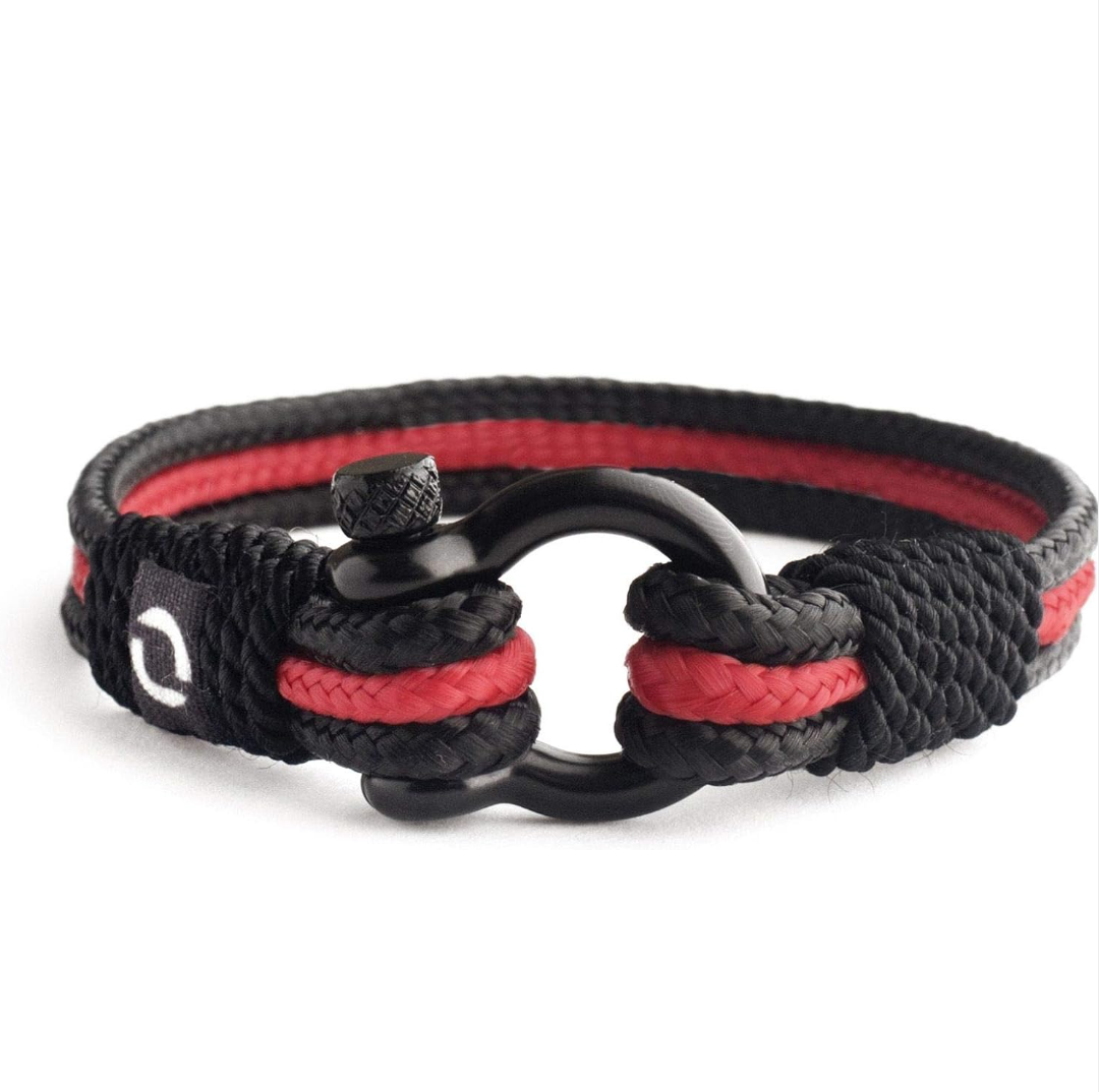 Mens Rope Bracelet - Stainless Steel Black Shackle, Extremely Durable and Scratch Resistant Waterproof Paracord, Handmade, Nautical Wristband for Men, 7 inch