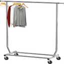 Simple Houseware Supreme Commercial Grade Clothing Garment Rack, Holds Up to 250 lbs, 50 to 75 Inches Extendable Rod, Chrome (Large)