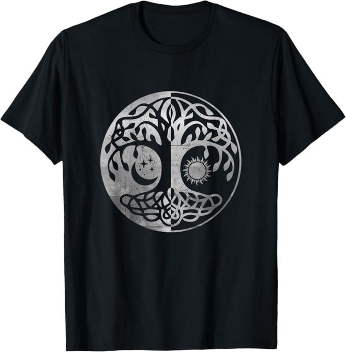 Tree Yggdrasil of Life Viking Norway Runes Symbol Norse Rune T-Shirt, XXL