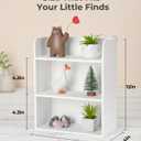 3-Tier Trinket Shelf, 10" x 12" Small Display Shelf for Wall or Countertop, Wooden Knick-Knack Shelves for Collectibles, Perfume & Crystal Storage, White