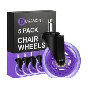 Office Chair Wheels Replacement - Heavy Duty Chair Casters, Rubber Roller Blade Wheels for Carpet and Hardwood Floors Silicon Desk Accessories (Purple)
Amazon's Choice