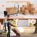 3-in-1 Aluminum Hand Truck Dolly, 660 lbs Heavy Duty Folding Trolley with Universal Wheels, Collapsible Platform Truck with Tie Down Straps for Warehouse, Supermarket, Office