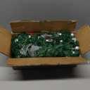 Pre-lit Artificial Christmas Garland, Green Rattan with Silver Flower Decorations and Battery Operated LED Lights for Home Stairs Fireplace Front Porch Door Display Indoor Outdoor Christmas Decor -9FT